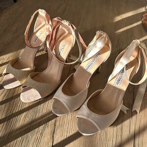 2 pairs of open toe heels